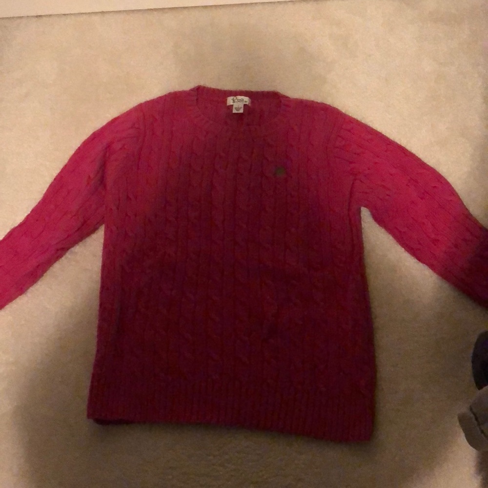 Lily Pulitzer magenta pink cable sweater